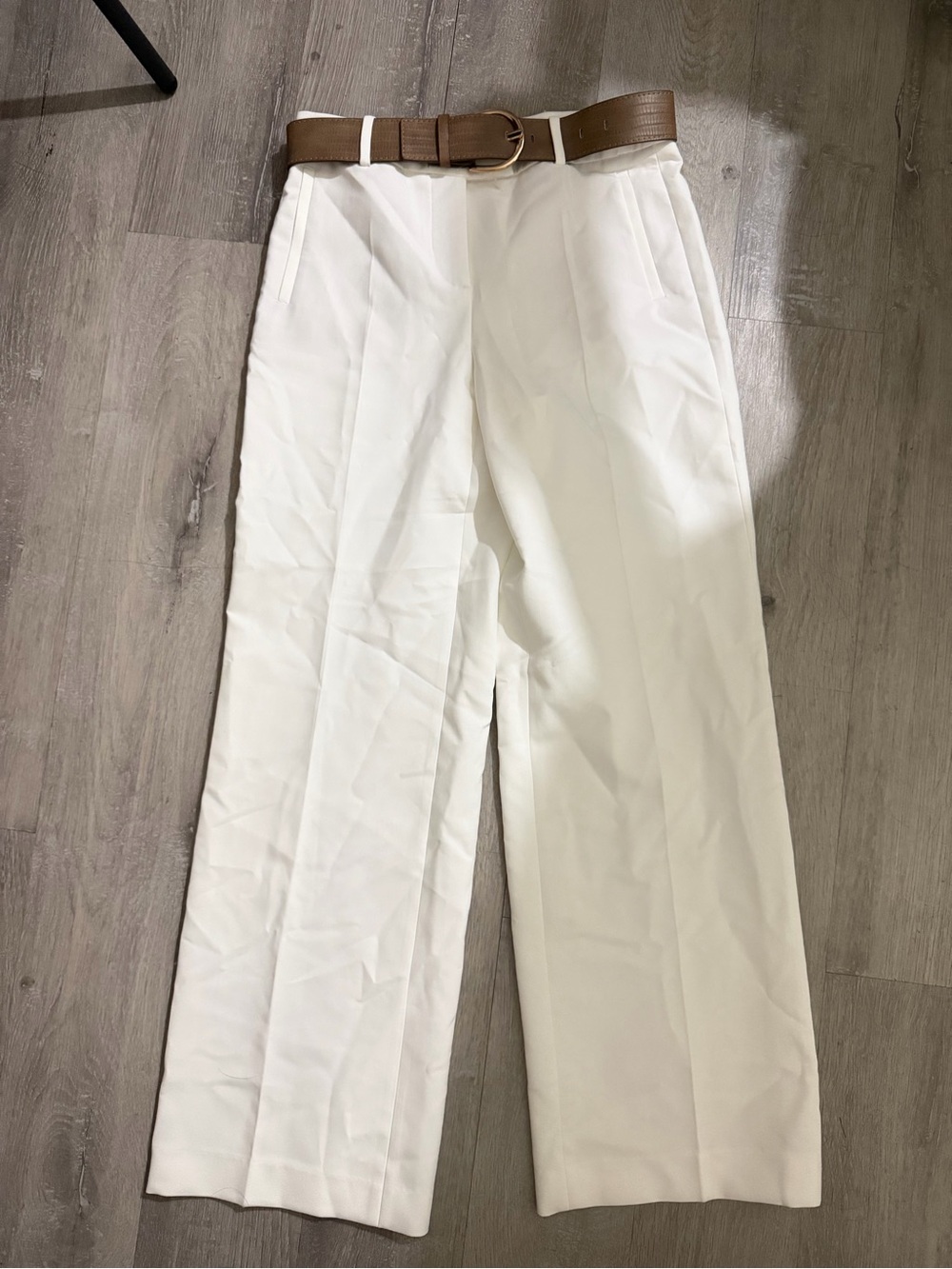 Women's White Pleated Dress Pants